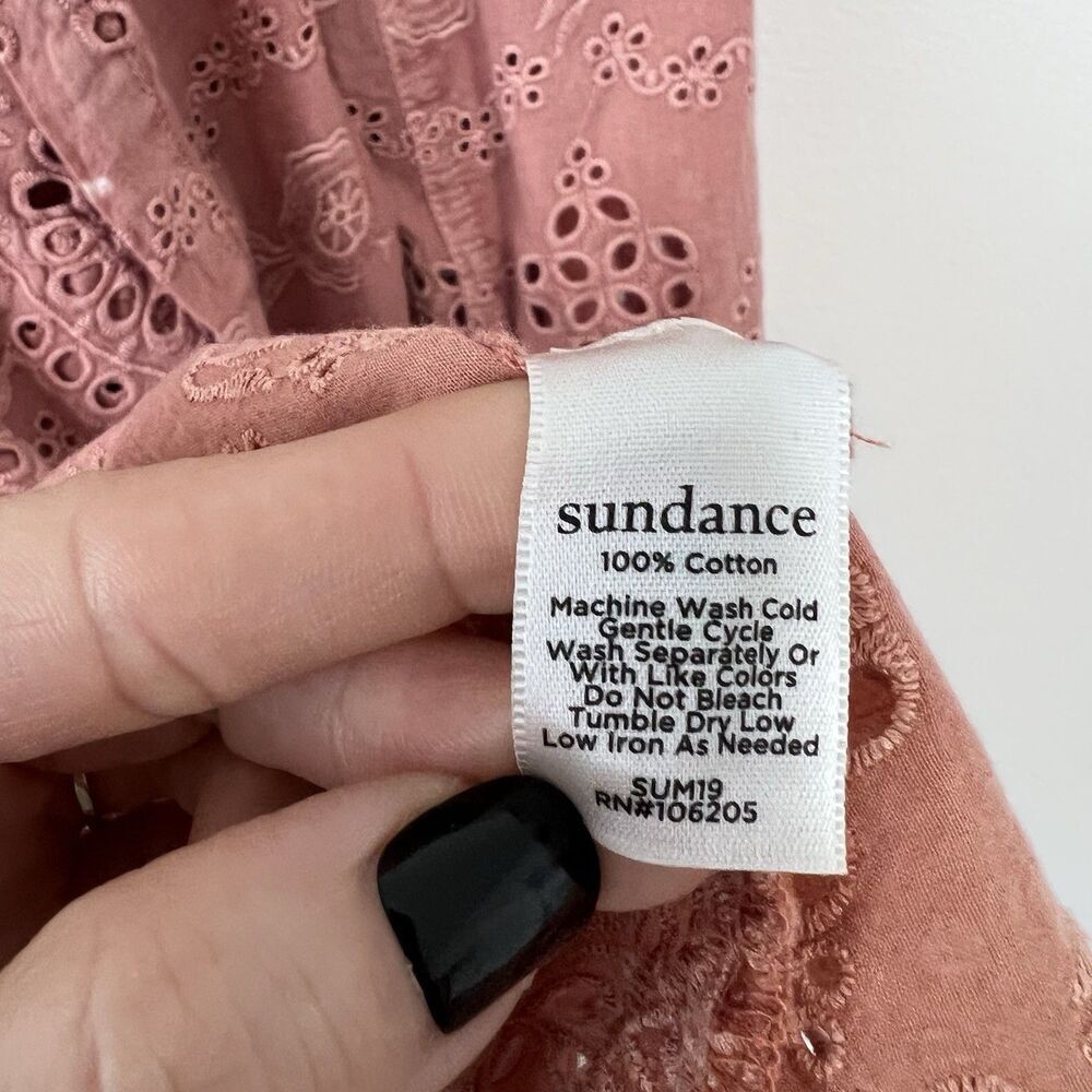 SUNDANCE Moonlight Eyelet Lace Jacket Terracotta Boho Open Front Size M - Picture 8 of 9